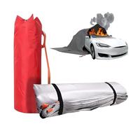 Emergency Fire Blanket for Car, 1100°C Reusable Quick Unfolding Silicone Coated Fiberglass Fire Suppression Tool for Electric & Fuel Vehicle Accidents, with Portable Carry Bag