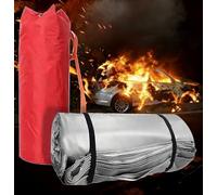 Emergency Fire Blanket for Car, Quick Unfolding Fiberglass Flame Retardant, Large Double-Sided Silicone Survival Safety Fire Extinguisher Blanket Vehicle Accident