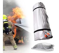 Emergency Fire Blanket for Car, Truck, Electric Vehicle, Reusable Flame Retardant Fire Suppression Blanket for Conflagration, 6x6m (19.7x19.7ft)