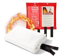 Emergency Fire Blanket for Home and Kitchen Safety - 100% Glass Fibre 102 x 102 cm Fire Blanket for Kitchen, Car, Office and School - Fire Blankets British Standard UK (1 Pc)
