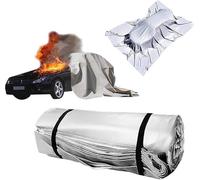 Emergency Fire Blanket for Vehicles, Double-Sided Silicone Car Fire Blanket, 1100°C Reusable Fiberglass Fire Suppression Blanket, Survival Safe Blankets for EV Battery & Engine Fires