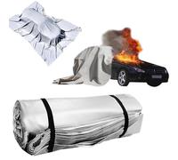 Emergency Fire Blanket for Vehicles, Double-Sided Silicone Coated, 1100°C Heat Resistant with Grommets for Fire Suppression in Cars and Trucks