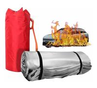 Emergency Fire Blanket, Large Double-Sided Silicone Survival Safety Fire Suppression Blanket for Car and Electric Vehicle Rescue
