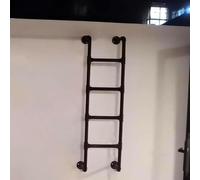 Emergency Fire Climbing Ladder - Wall Mounted Metal Step Ladder for Attics and Basements, Heavy-Duty Wrought Iron Design, Ideal for Egress and Safety