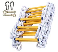 Emergency Fire Escape Ladder - 420Kg Load Capacity, Suitable For Home The Climb, 2/3/4 Storeys High, With Hooks Windows And Balconies,9.84Ft/9.8Ft,15M/49.2Ft