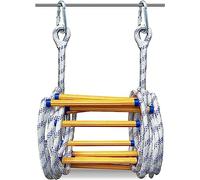 Emergency Fire Escape Ladder, 59ft Soft Rope Ladder for Windows & Balconies, Multi-Purpose Rescue Ladder with Hook, Durable Safety Tool for Quick Evacuation