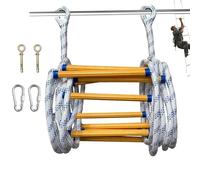 Emergency Fire Escape Ladder Flame Resistant Safety Extension Rope with 2 Hooks for Climbing Training Rescue Rope