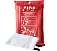 Emergency Fire Suppression Blankets 40" x 40" Fire Proof Fiberglass Blanket for Survival - High Heat Resistant Fire Extinguisher for Office, Home, Kitchen, Grill, Camping, Car, School, etc. 1-Pack