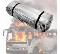 Emergency Fireproof Blanket, Reusable Fire Suppression Blanket for Car, 1100°C Silicone Survival Blanket for EV Battery & Engine Fires, 6x8m