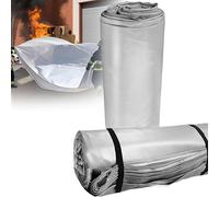 Emergency Fireproof Blanket, Silicone Coated, 1100°C Heat Resistant, Reusable for Engine and EV Battery Fires, Automotive Safety