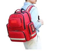 Emergency First Aid Backpack - Empty Trauma Storage Bag with Inner Dividers for Hiking and Camping