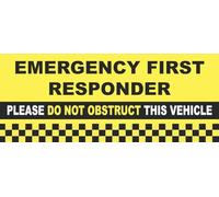 Emergency First Responder Do Not Obstruct This Vehicle Sign Notice Adhesive Sticker 160mm x 65mm