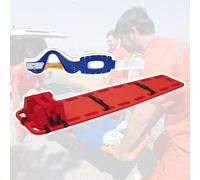 Emergency Foldable Spine Board Stretcher - Water-Resistant Backboard with Head Fixator & Cervical Collar for First Aid Kit, Lifeguards & Medical Personnel