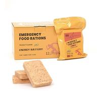 Emergency Food Supply - Peanut Hardtack, Mre Meals Military 2025, Emergency Meals Survival Bars, Camping Hiking Survival Food High Calorie Bars, 12 Count, Long Shelf Life