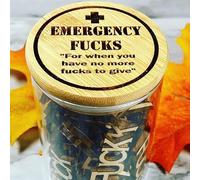 Emergency Fuck Jar- Funny Give A Fuck Jar, Jar Of Fucks Gift Jar, Fuck Wooden Cutout Letter Piece Bad Mood Vent Spoof Birthday Day,Holiday, Gift To Friend,Women Man