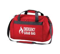 Emergency Grab Bag with Flame Logo Graphic Printed Home Evacuation & Car Winter Safety Kit Compact Holdall Bag