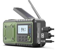 Emergency Hand Crank Radio, 5000 mAh Weather Radios, Solar Powered Emergency Crank Radios, NOAA/AM/FM Weather Alert Radio, SOS Alarm, Flashlight and Reading Lamp, for Indoor Survival and