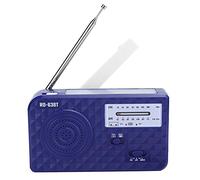 Emergency Hand Crank Radio Solar Wind Up Radio with USB Phone Charger,Flashlight,Portable AM/FM Radio for Outdoor (Blue)