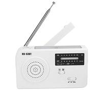 Emergency Hand Crank Radio Solar Wind Up Radio with USB Phone Charger,Flashlight,Portable AM/FM Radio for Outdoor (White)