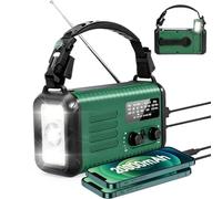 Emergency Hand Crank Weather Radio, 20000mAh AM/FM/NOAA Solar Powered Radio with Phone Charger, USB Charged, LED Flashlight, Reading Lamp, Headphone Jack, SOS Alarm, Emergency Compass