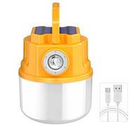 Emergency Light Bulb, Rechargeable; Camping Lantern, Solar Powered, For Outdoor Use; Tent Lamp, Multi-Functional; Dual Charge With Type-C Wire; Superb For Outdoor Booths, Urgent Needs