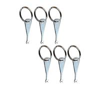 Emergency Light Test Fish Key with 30mm Steel Key Rings, Pack of 6