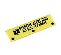 Emergency Medical Alert Dog Leash Sleeve Diabetic Alert Dog Do Not Separate Funny Wrap Alert Hanging ID Patch Tag(Diabetic Alert-YE Sleeve)