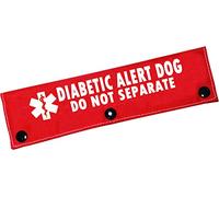 Emergency Medical Alert Dog Leash Sleeve Diabetic Alert Dog Do Not Separate Funny Wrap Alert Hanging ID Patch Tag(Diabetic Alert-Sleeve)