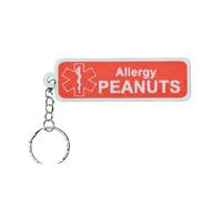 Emergency Medical Alert Keyring Durable Medical ID Keychain for Allergies Diabetes Epilepsy & More Lightweight Medical Symbol Key Tag for Safety & Emergency Identification (Peanut Allergy)