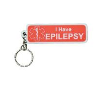 Emergency Medical Alert Keyring Durable Medical ID Keychain for Allergies Diabetes Epilepsy & More Lightweight Medical Symbol Key Tag for Safety & Emergency Identification (Epilepsy)