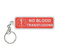 Emergency Medical Alert Keyring Durable Medical ID Keychain for Allergies Diabetes Epilepsy & More Lightweight Medical Symbol Key Tag for Safety & Emergency Identification (No Blood Transfusions)