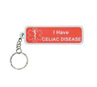 Emergency Medical Alert Keyring Durable Medical ID Keychain for Allergies Diabetes Epilepsy & More Lightweight Medical Symbol Key Tag for Safety & Emergency Identification (Celiac Disease)