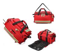 Emergency Medical Backpack Rolling Bag, Large Capacity Trauma Responder Bag with Removable Trolley and Multiple Compartments for Home Health and Medical Professionals