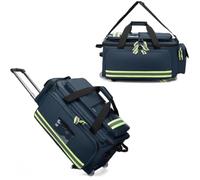 Emergency Medical Backpack Rolling Bag, Large Capacity Trauma Responder Bag with Removable Trolley and Multiple Compartments for Home Health and Medical Professionals