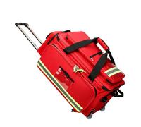 Emergency Medical Backpack Rolling Bag, Professional First Aid Backpack, Large Capacity Responder Trauma Bag, with Compartments, for Home Health Nurses, Doctors, EMT, EMS Small Red