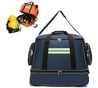 Emergency Medical First Aid Kit, Rolling Bag with Wheels, Telescopic Pull Rod, Shoulder Strap, and Organizational Design for Home Health and Medical Professionals