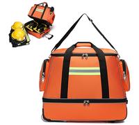 Emergency Medical First Aid Kit, Rolling Bag with Wheels, Telescopic Pull Rod, Shoulder Strap, and Organizational Design for Home Health and Medical Professionals