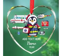 Emergency Medical Glass Ornament Gifts, Personalized Text & Name Paramedic Keepsake Christmas Tree, Emergency Medical Worker Xmas Decoration Ornaments 2025, Custom Best Paramedic Glass Ornament Xmas