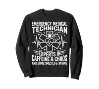 Emergency Medical Technician Caffeine Chaos Heartbeat Design Sweatshirt