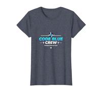 Emergency Nurse Code Blue Crew Response Team Gift T-Shirt, Women, Heather Blue, XS