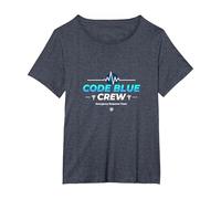Emergency Nurse Code Blue Crew Response Team Gift T-Shirt, Women's Plus, Heather Blue, 4X