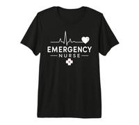 Emergency Nurse Heartbeat Medical Design Premium T-Shirt
