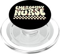 Emergency Nurse Retro Grooving ER Nursing Hospital Worker PopSockets PopGrip for MagSafe
