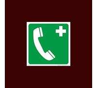 Emergency Phone Symbol Plastic Sign with 4 Pre-Drilled Holes (FAID17) - First Aid, Box, Eye Station, Aider, Spill, located