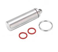 Emergency Pill Case Waterproof Mini Stainless Steel Medicine Box Portable Keychain Pill Container for Camping Travel Hiking Outdoor Activities