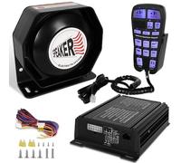 Emergency Police Siren 200W Multicolor PA System Slim Speaker Sirens with Handheld Control Microphone Warning Electronic Alarm Horn Kit for Tow Trucks Cars Vehicles