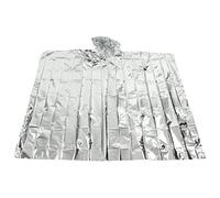 Emergency Ponchos Waterproof Windproof Reflective Thermal Blankets for Survival Camping Hiking Outdoor Adventures CPP Aluminum Film 0.012mm Thick Silver One Size Fits All Adults