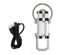 Emergency PowerBank Keychain Flashlight(3 in 1), Red/Blue/White Strobe, 1200mAh Charging, Flashlight USB-C For Portable