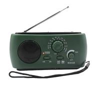 Emergency Radio, Hand Crank Powered AM/FM/NOAA Weather Radio with Flashlight, Alarm, USB Power Bank, Rechargeable & Battery Operated for Outdoor Use Transistor Lot (Green, One Size)