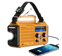 Emergency Radio with NOAA Weather Alert, Portable Solar Hand Crank AM/FM Radio for Survival,Rechargeable Battery Powered,USB Charger,Flashlight,Reading Lamp,SOS Alarm for Home Outdoor Emergencies